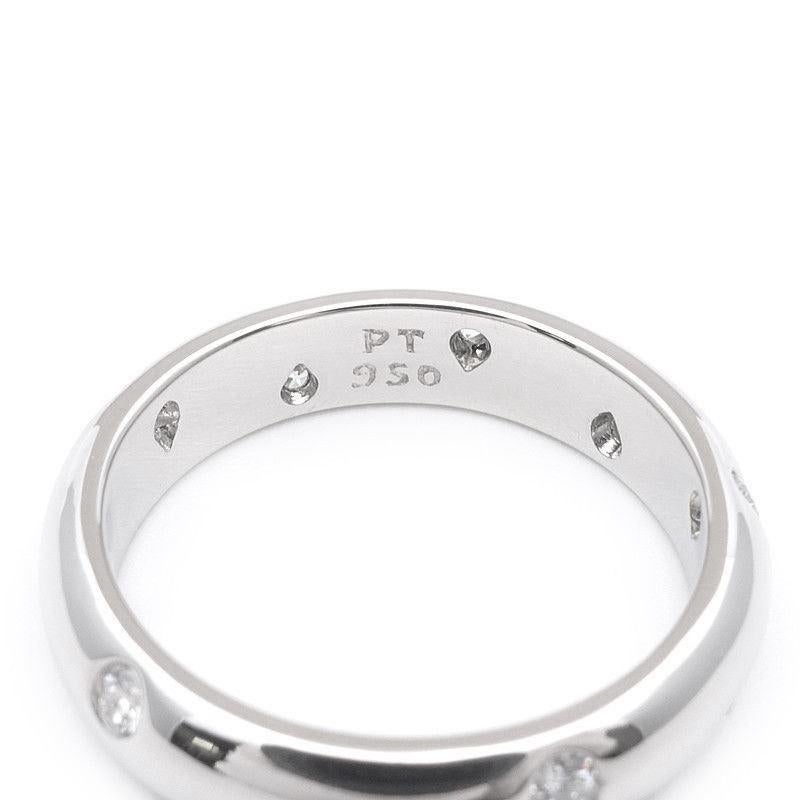TIFFANY & Co. Etoile Platinum Diamond 4mm Band Ring 5.5 For Sale 3