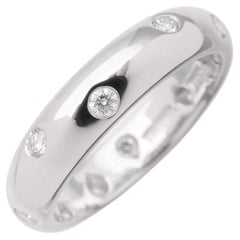 TIFFANY & Co. Platinum Diamond Etoile 4mm Band Ring 5.5