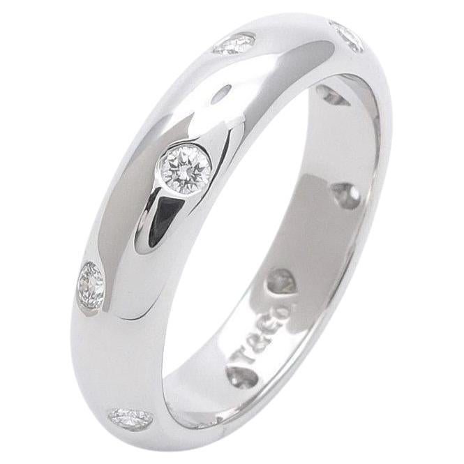 TIFFANY & Co. Etoile Platin-Diamant-Ring mit 4 mm Band 5,5