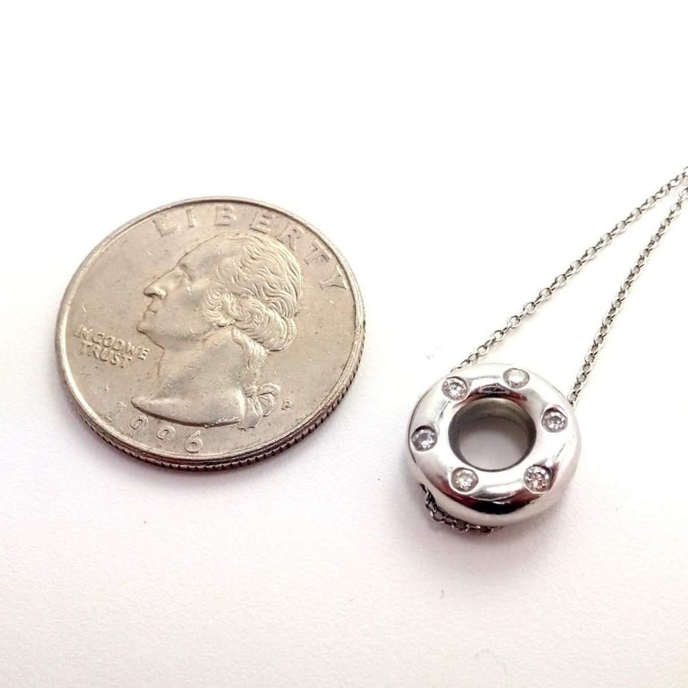 Tiffany & Co. Platinum Diamond Etoile Circle Donut Pendant Necklace In Excellent Condition In Holland, PA