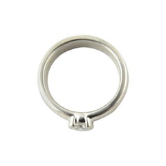 Tiffany & Co. Platinum Diamond Etoile Solitaire Half Bezel Diamond Ring .39ct