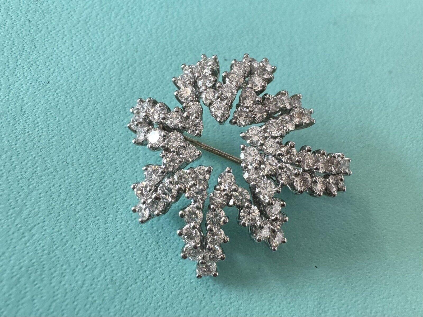 Tiffany & Co. Fireworks Platinum & Diamond Brooch Pin Dated 1993

Here is your chance to purchase a beautiful and highly collectible designer brooch pin. Truly a great piece at a great price! 

Details:

The pin is Tiffany & Co. dated 1993.  
The