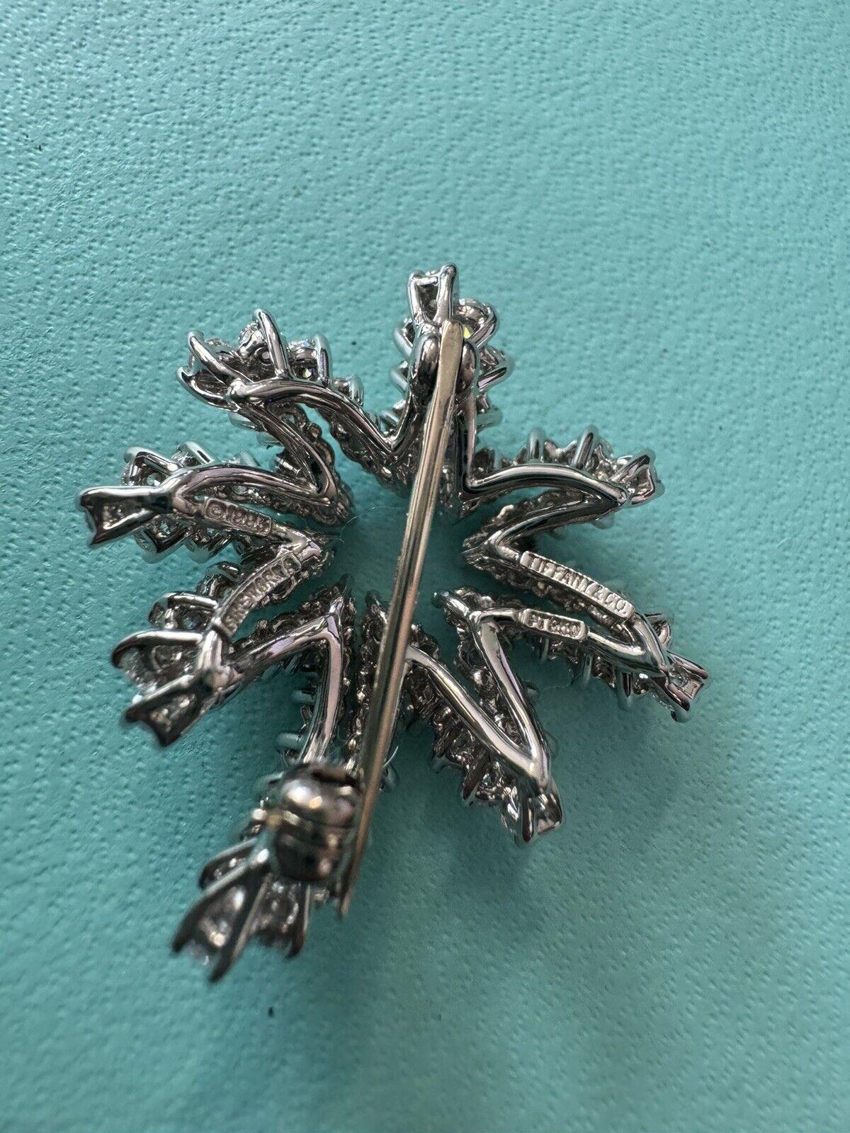 TIFFANY & CO. Platinum & Diamond Fireworks Pin / Brooch Modern 1993 In Excellent Condition In Beverly Hills, CA