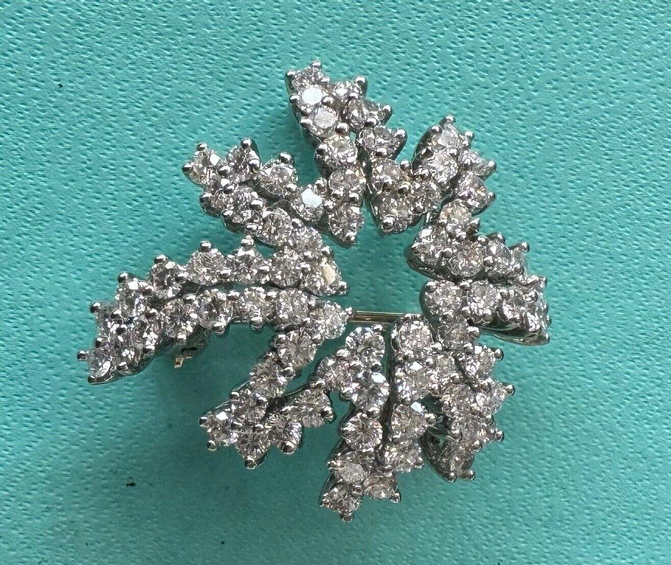 TIFFANY & CO. Platinum & Diamond Fireworks Pin / Brooch Modern 1993 3