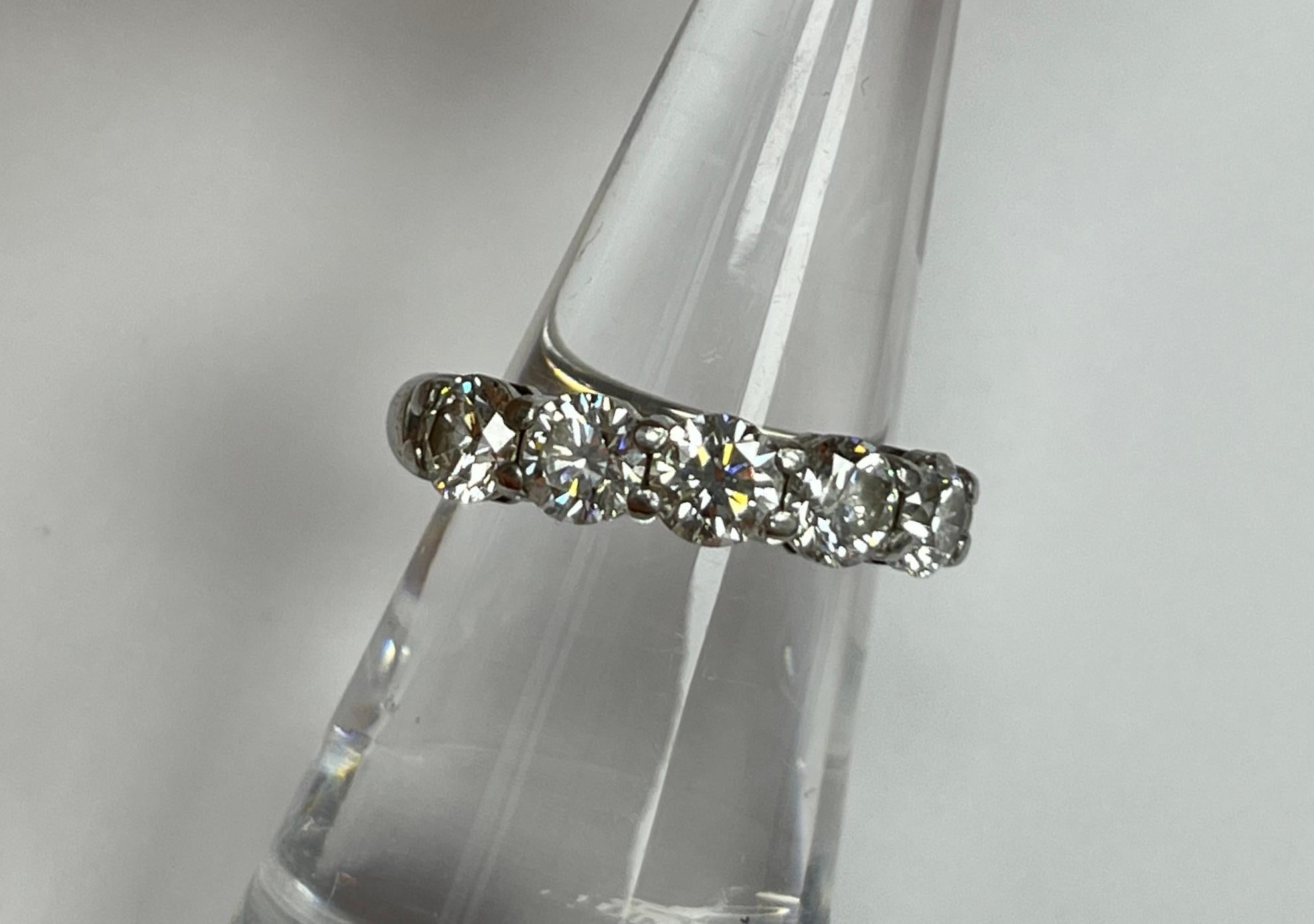 Modern Tiffany & Co Platinum Diamond Five Stone Ring For Sale