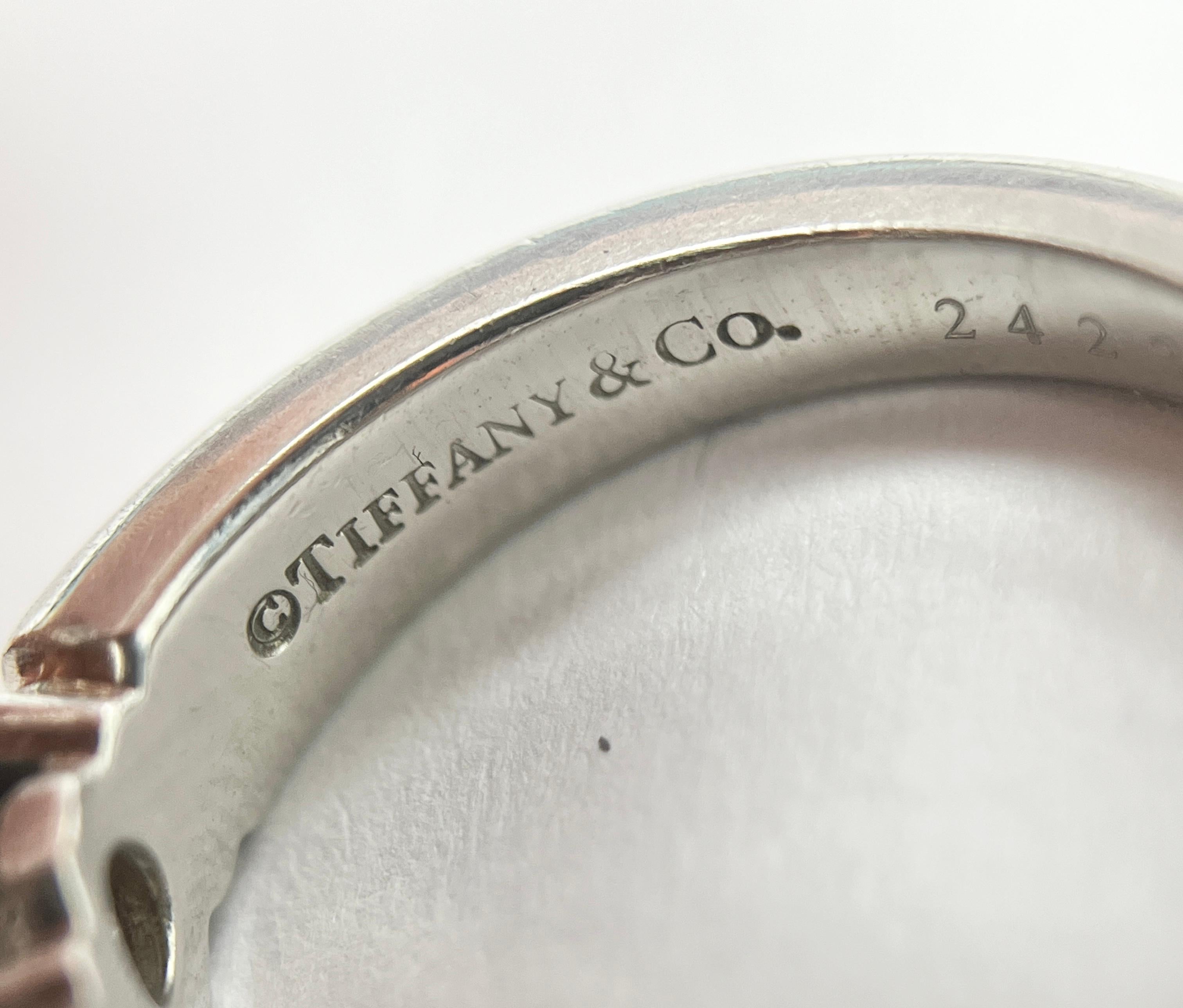 Round Cut Tiffany & Co Platinum Diamond Five Stone Ring