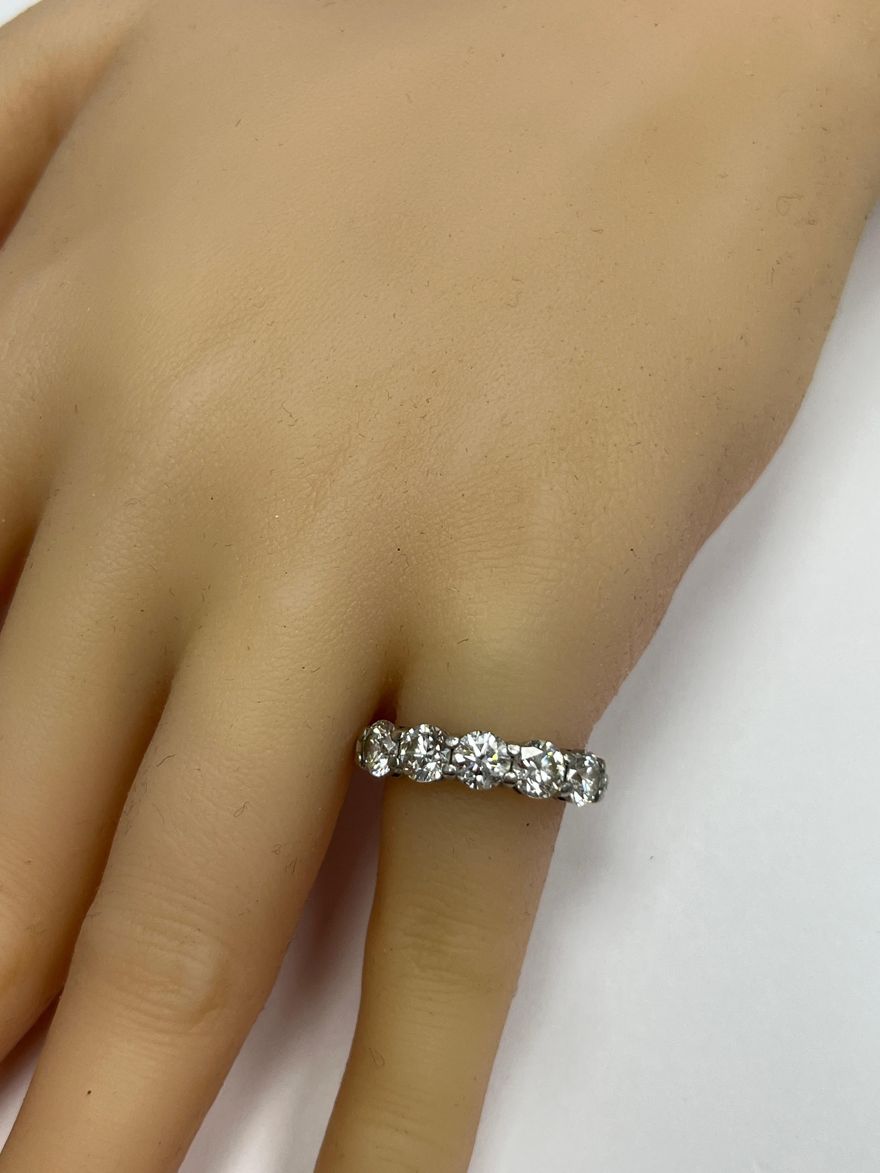 Platin-Diamantring mit fünf Steinen von Tiffany & Co im Angebot 2