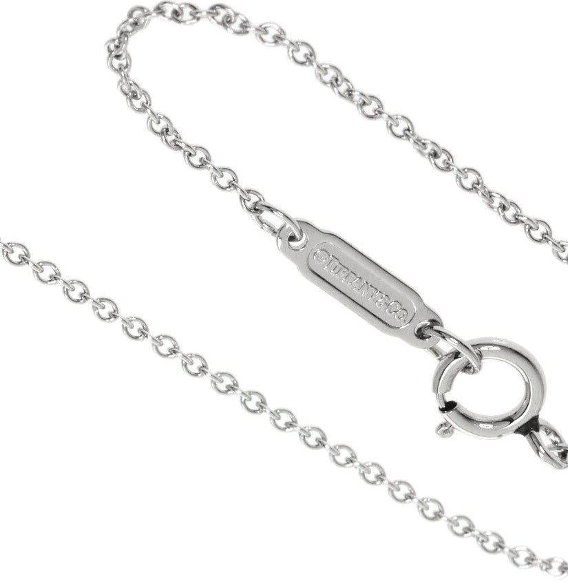 TIFFANY & Co. Platinum Diamond Fleur De Lis Key Pendant Necklace For Sale 1