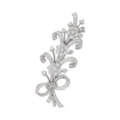 Tiffany & Co. Platinum Diamond Floral Brooch Pin