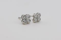 Tiffany & Co. Platinum Diamond Flower Cluster Stud Earrings