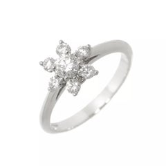 TIFFANY & Co. Platinum Diamond Flower Ring 4.5