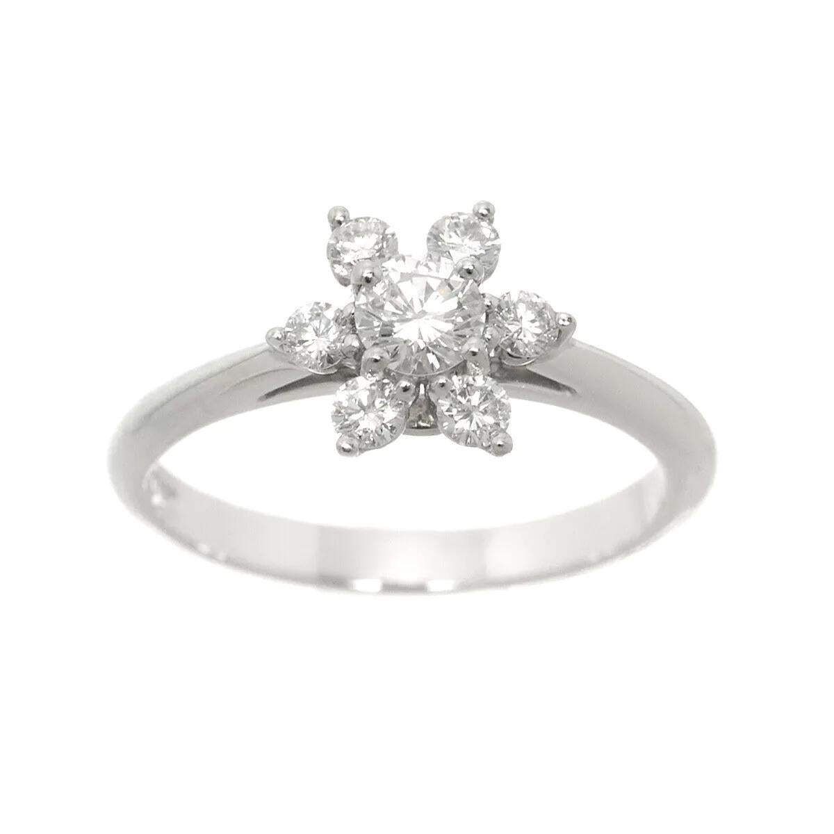 Taglio rotondo TIFFANY & Co. Anello con fiore di diamante in platino 5 in vendita