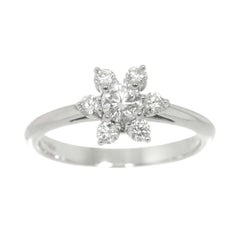 TIFFANY & Co. Platinum Diamond Flower Ring 5.5