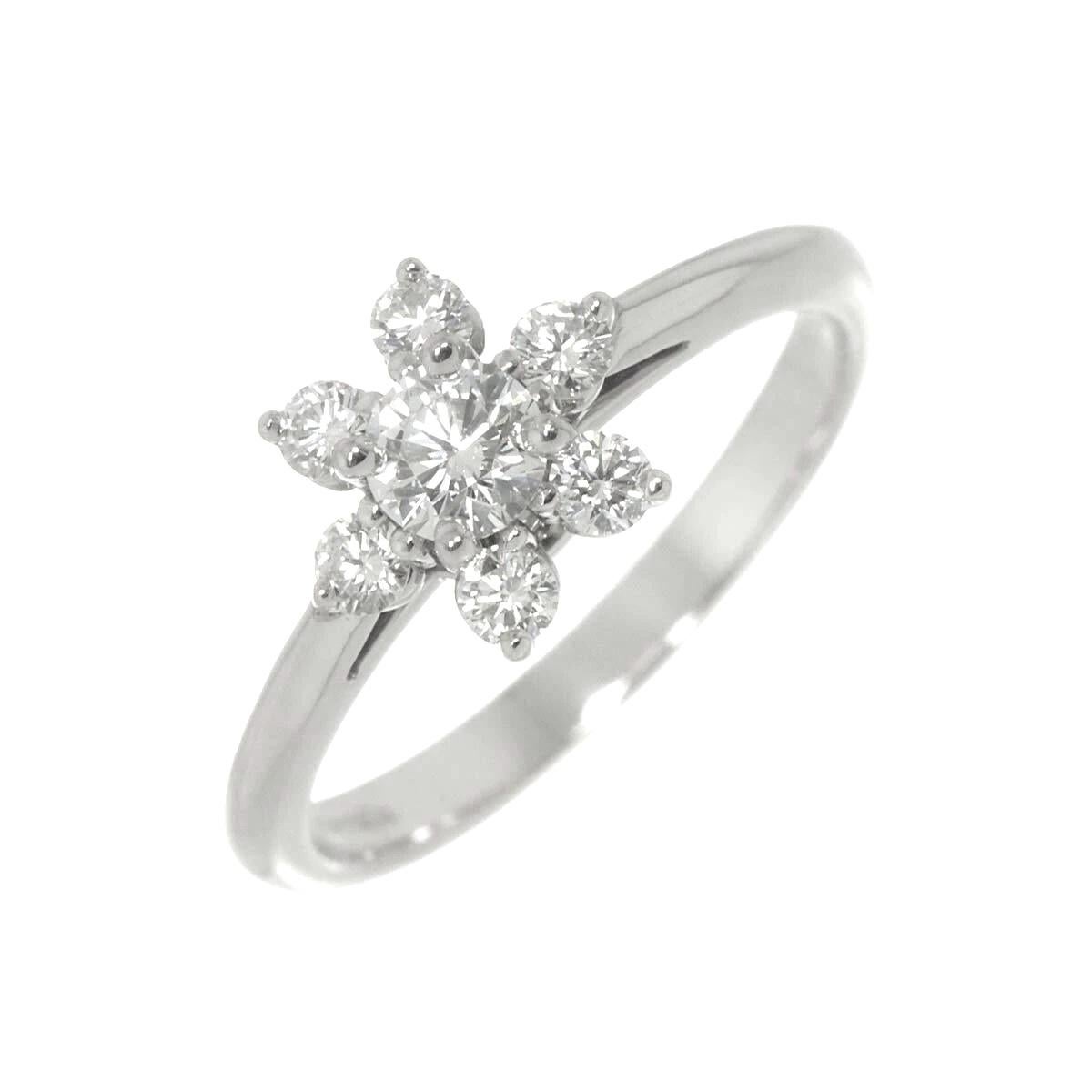 Taglio rotondo TIFFANY & Co. Anello con fiore di diamante in platino 5.5 in vendita