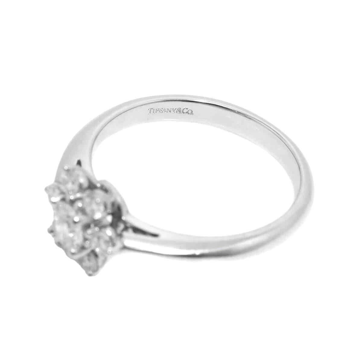 Donna TIFFANY & Co. Anello con fiore di diamante in platino 5.5 in vendita