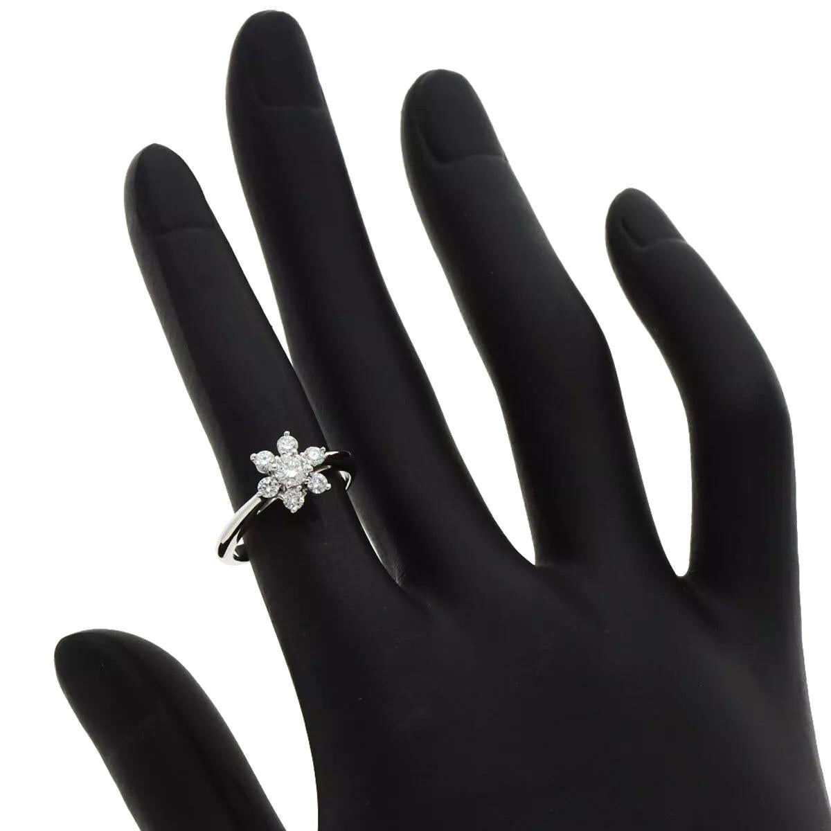 TIFFANY & Co. Platinum Diamond Flower Ring 5.5 1