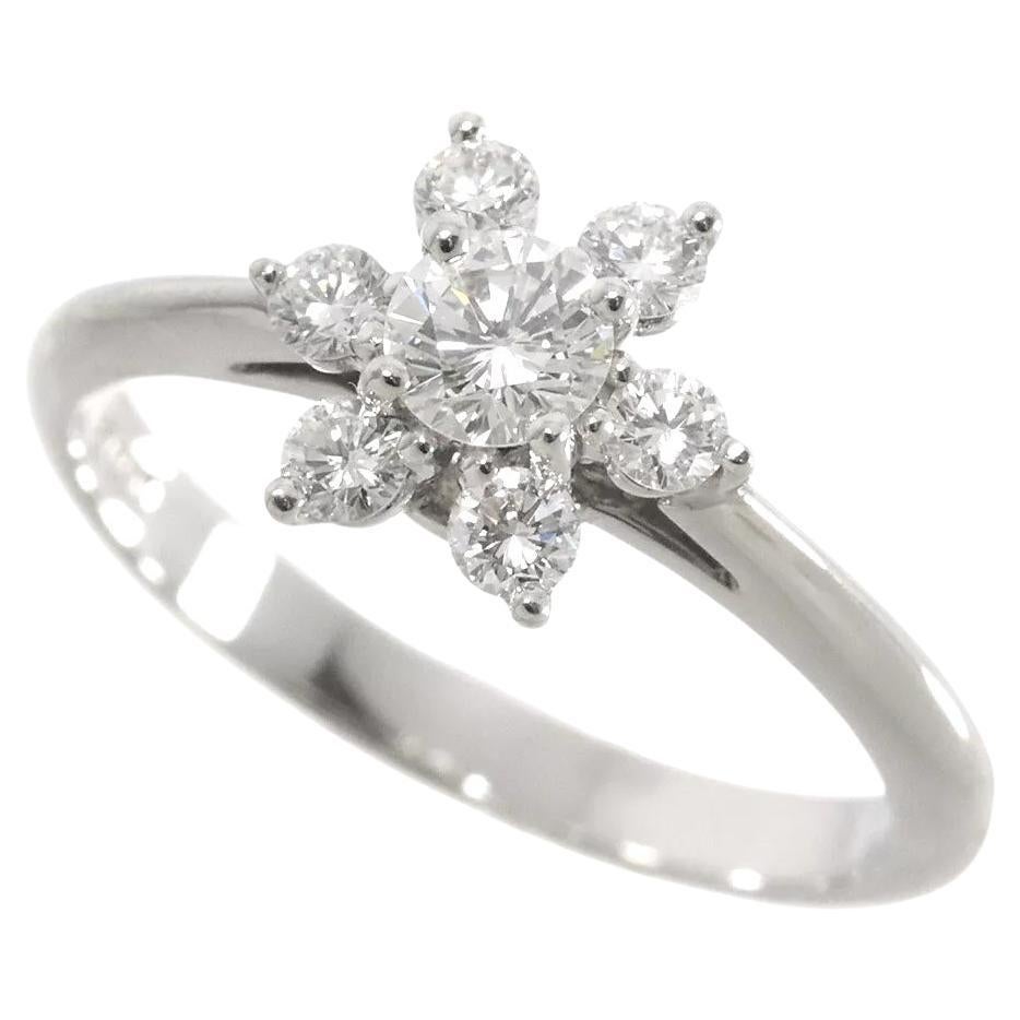 TIFFANY & Co. Platinum Diamond Flower Ring 5.5