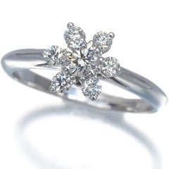 TIFFANY & Co. Platinum Diamond Flower Ring 6