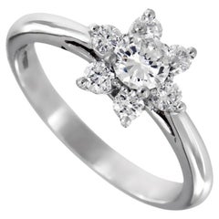 Tiffany & Co. Platinum Diamond Flower Ring 6