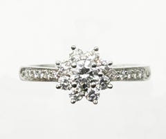 Tiffany &Co Platinum Diamond Flower Ring 6.5