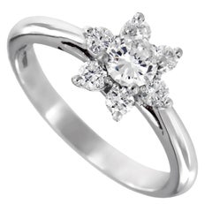 TIFFANY & Co. Platinum Diamond Flower Ring 7.5