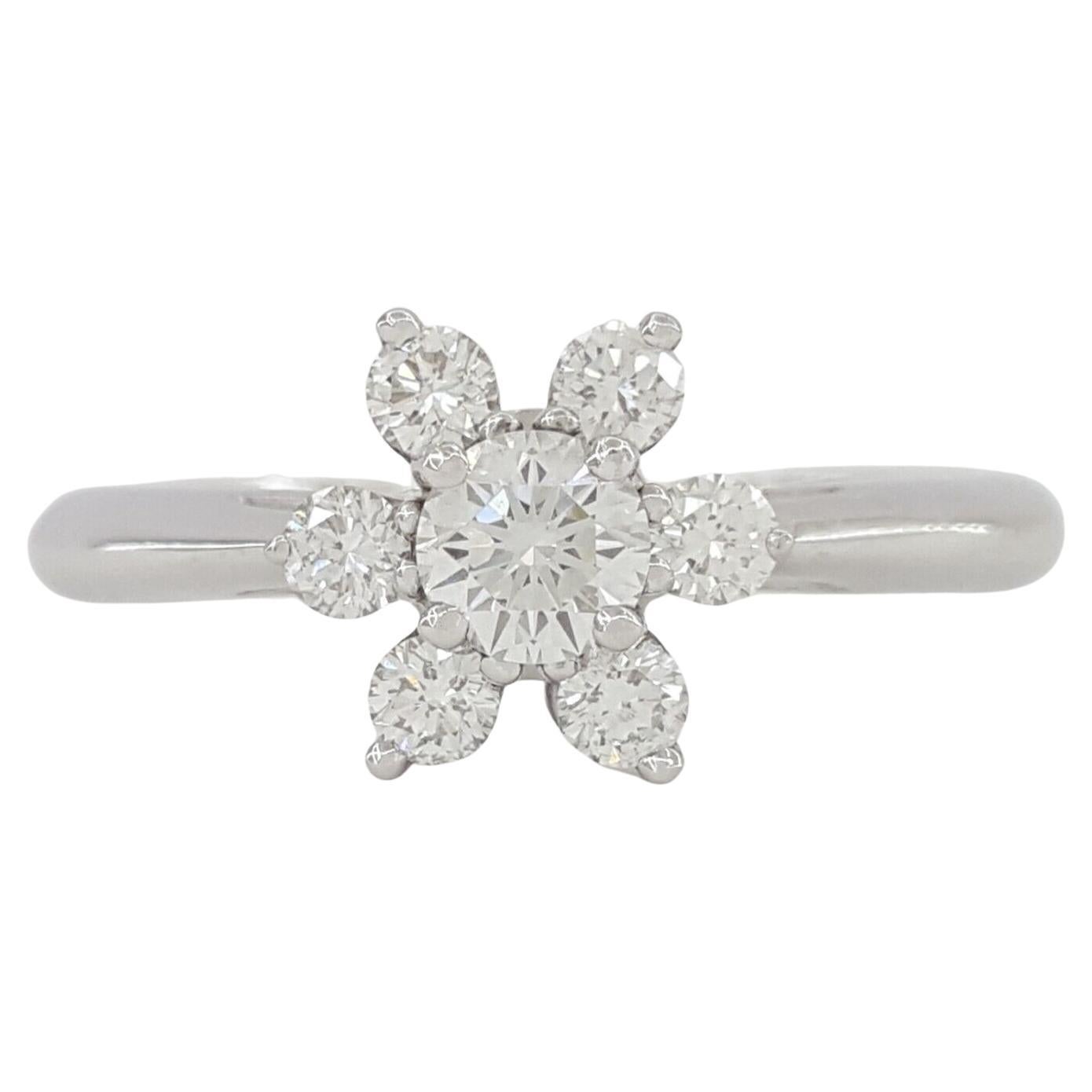  Tiffany & Co. 0.5 ct Total Weight Platinum Diamond Flower Ring. 


