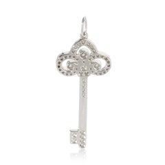 Tiffany & Co. Platinum Diamond Fluer De Lis Key Pendant