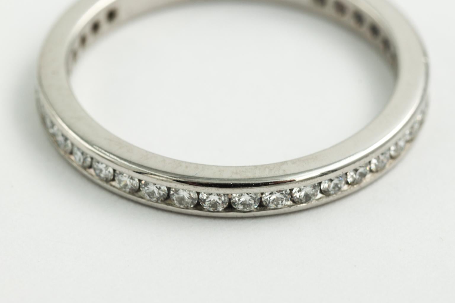 Tiffany & Co. Platinum Diamond Full Circle Eternity Wedding Band In Good Condition In St.amford, CT