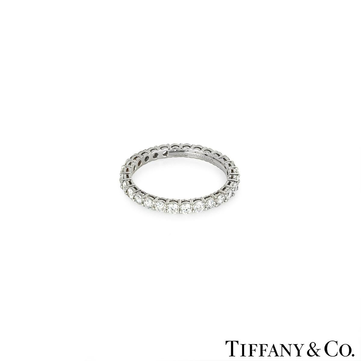 Tiffany & Co. Platinum Diamond Full Eternity Forever Ring 0.85ct TDW In Excellent Condition In London, GB