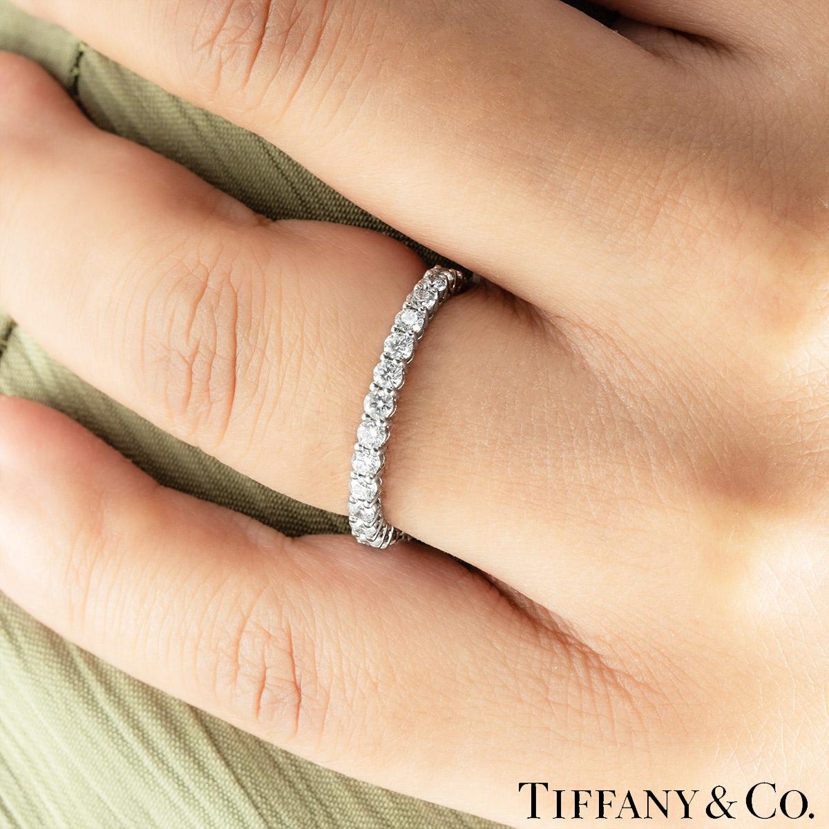 Women's Tiffany & Co. Platinum Diamond Full Eternity Forever Ring 0.85ct TDW