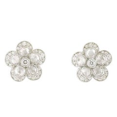 Tiffany & Co. Platinum Diamond Garden Flower Earrings 