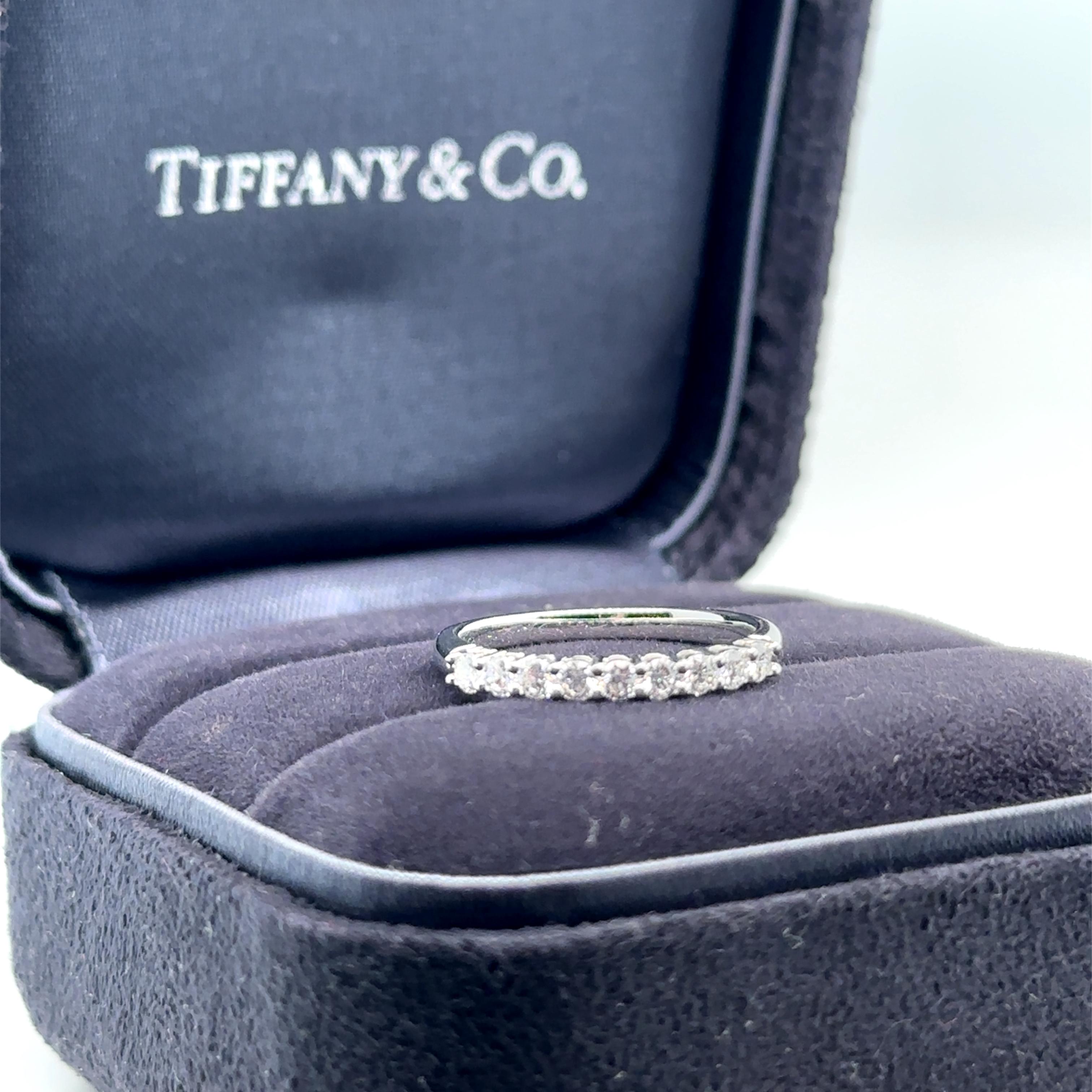 Tiffany & Co Platinum Diamond Half-Circle Forever Band 0.27ct 5