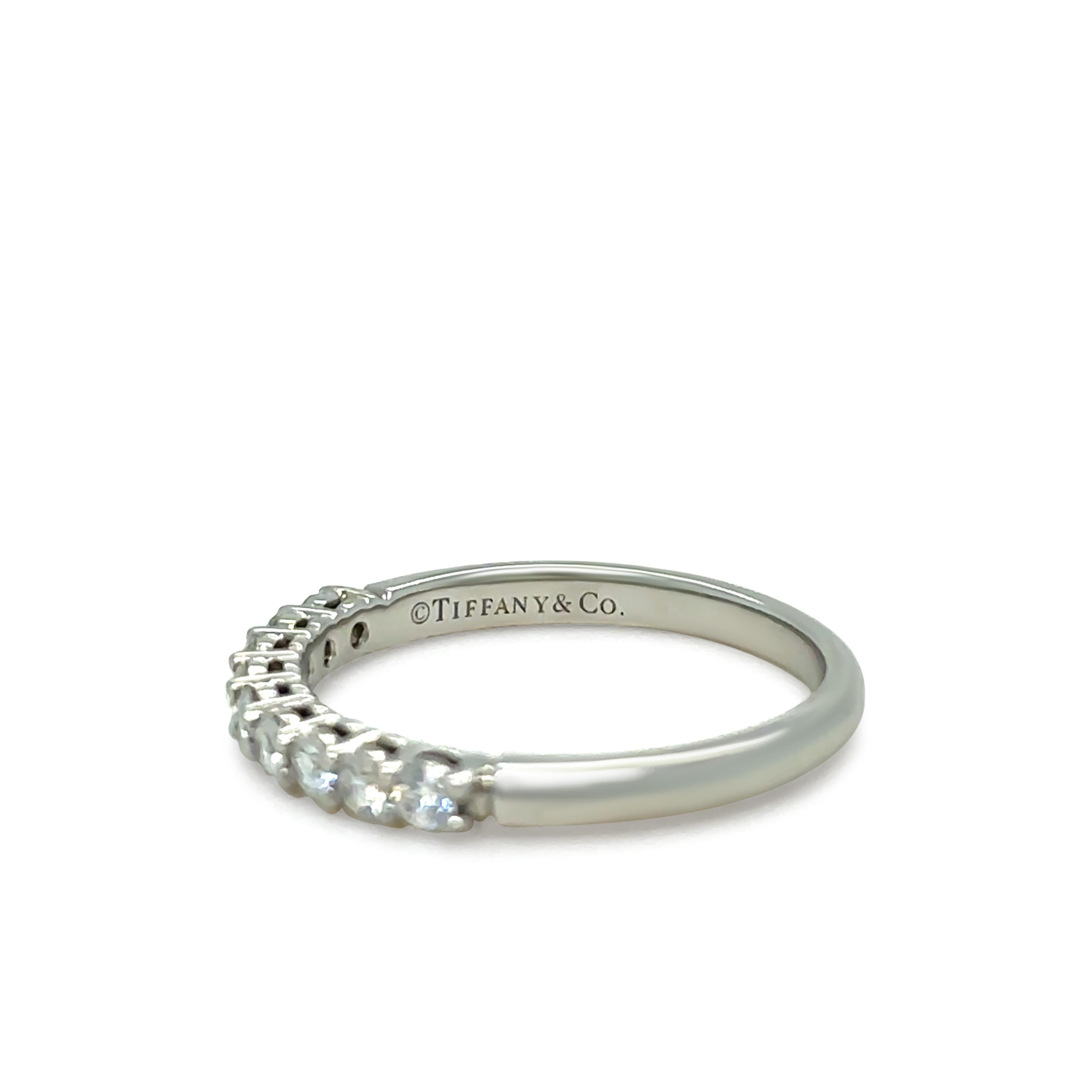 Brilliant Cut Tiffany & Co Platinum Diamond Half-Circle Forever Band 0.27ct