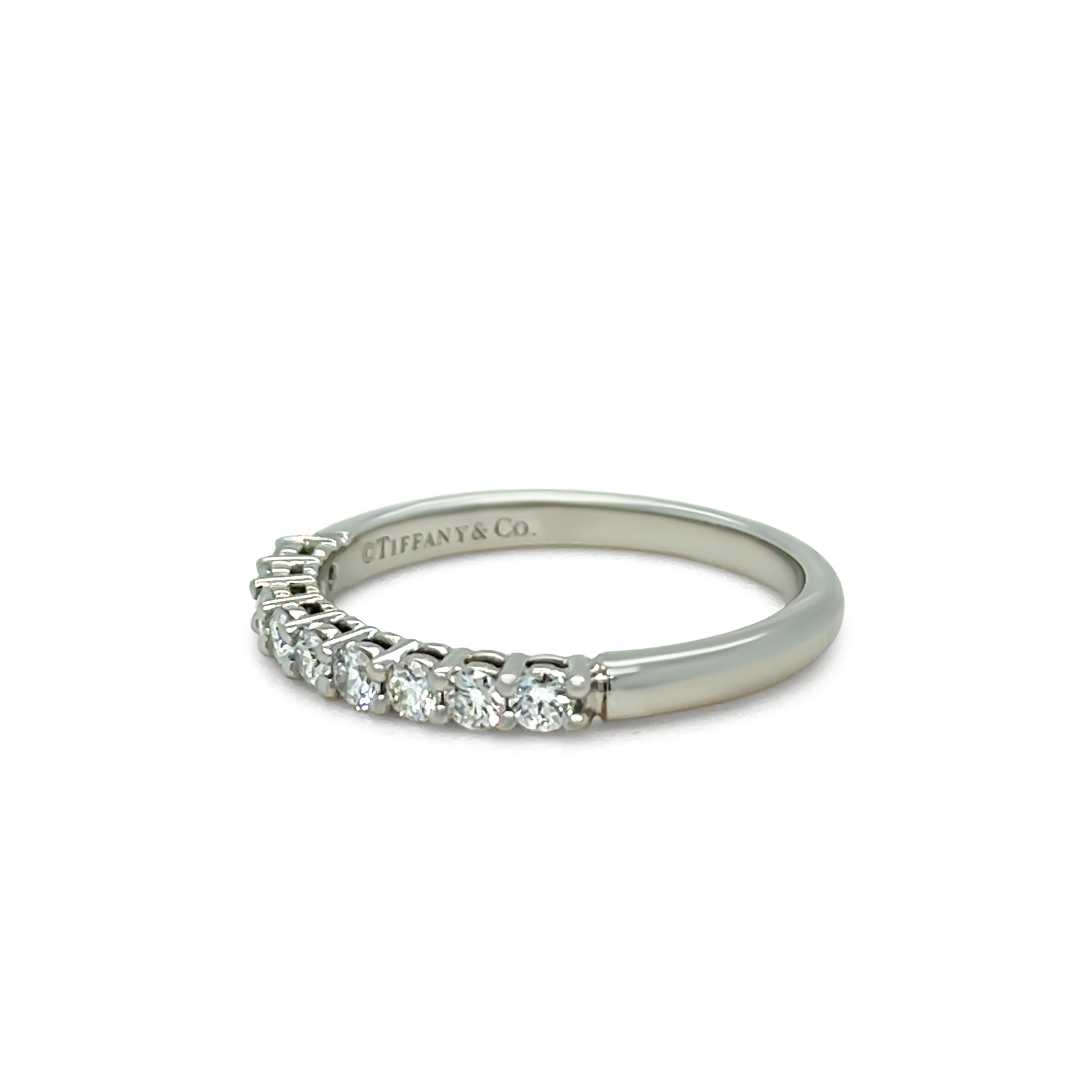 Tiffany & Co Platinum Diamond Half-Circle Forever Band 0.27ct In Excellent Condition In SYDNEY, NSW
