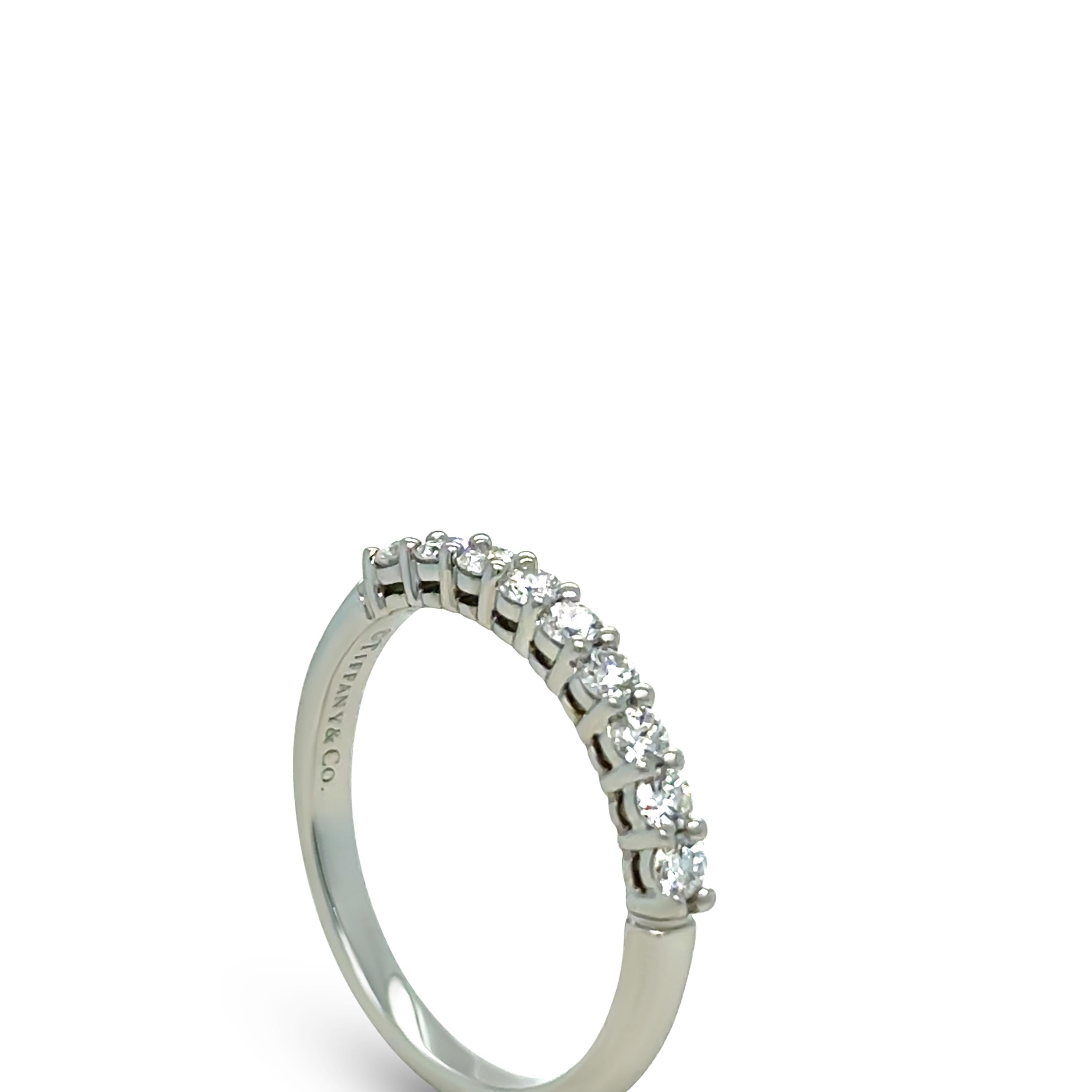 Women's Tiffany & Co Platinum Diamond Half-Circle Forever Band 0.27ct