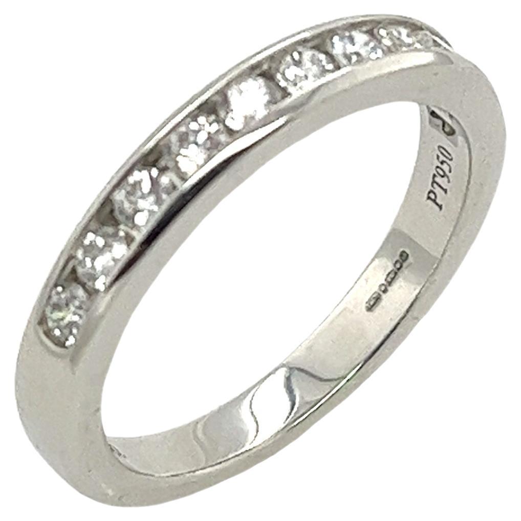 Tiffany & Co. Platinum Diamond Half Eternity Ring set with 11 round Diamonds For Sale