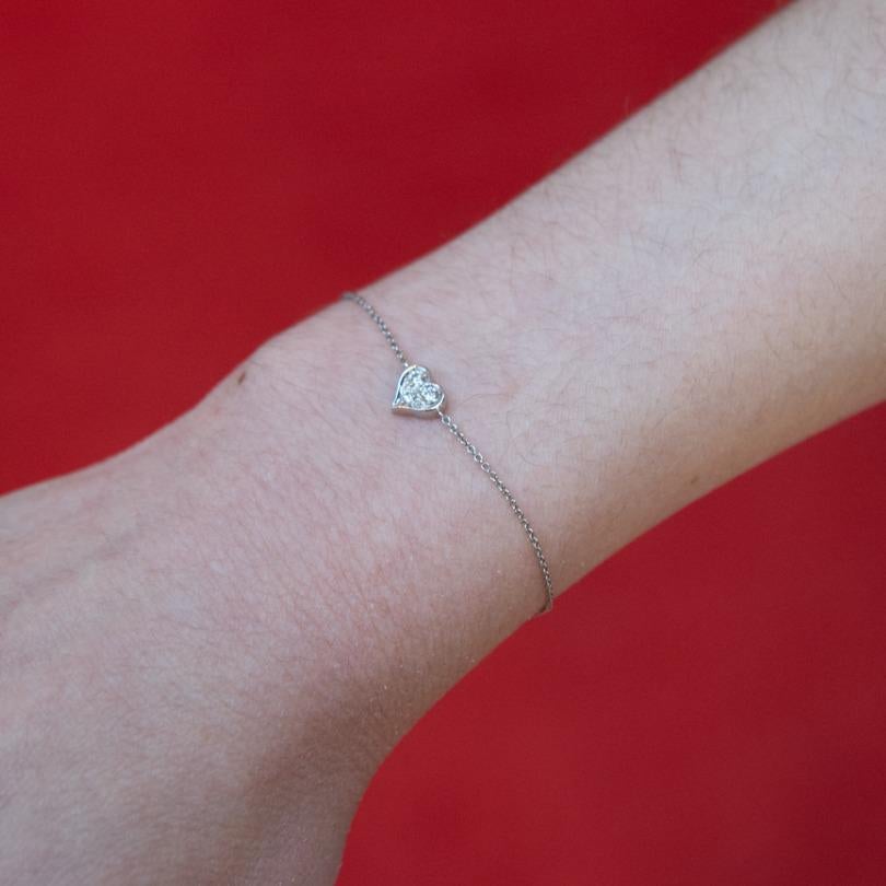 Platin-Diamant-Herz-Armband von Tiffany & Co (Rundschliff) im Angebot