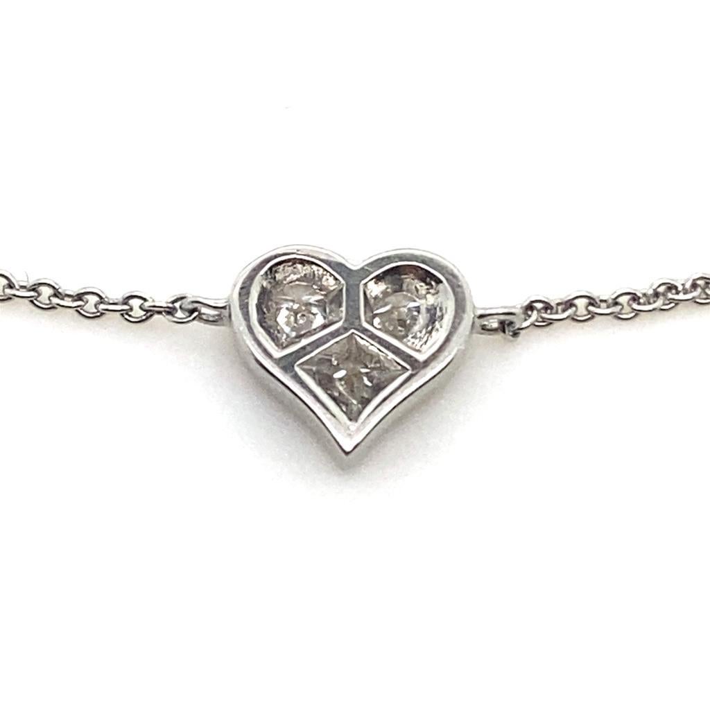 Platin-Diamant-Herz-Armband von Tiffany & Co im Zustand „Gut“ im Angebot in London, GB