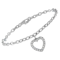 Tiffany & Co. Platinum Diamond Heart Charm Bracelet TI24-122225