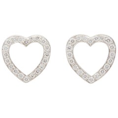 Tiffany & Co. Platinum Diamond Heart Earrings