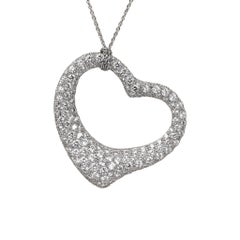 Tiffany & Co. Platinum Diamond Heart Necklace