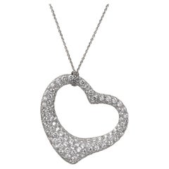 Tiffany & Co. Platinum Diamond Heart Necklace