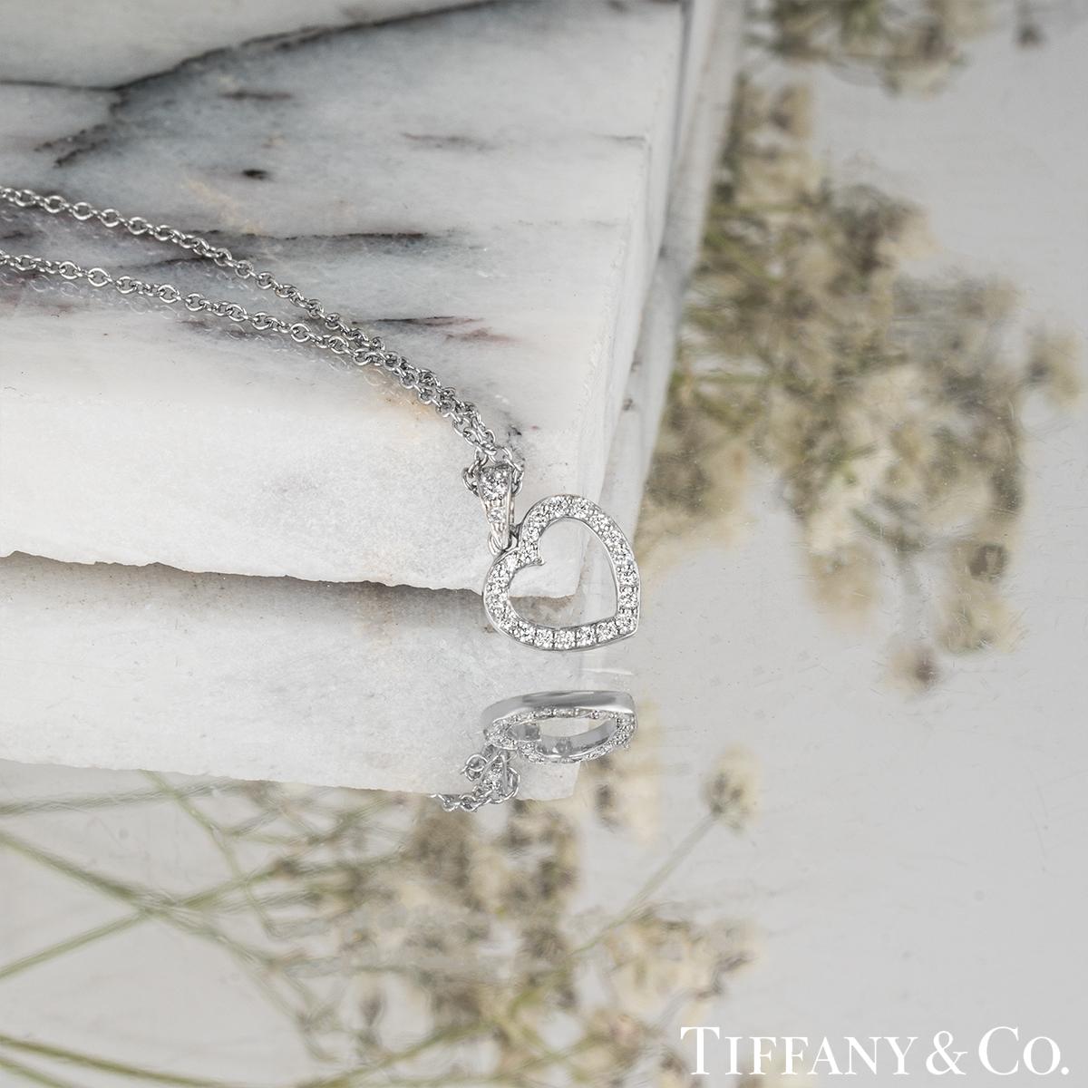 Tiffany & Co. Platinum Diamond Heart Pendant For Sale 1