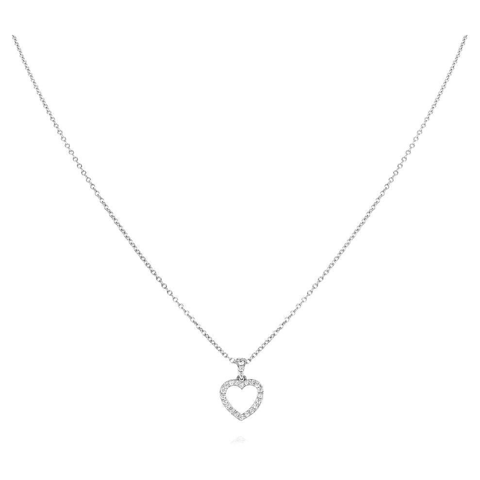 Tiffany & Co. Platinum Diamond Heart Pendant For Sale