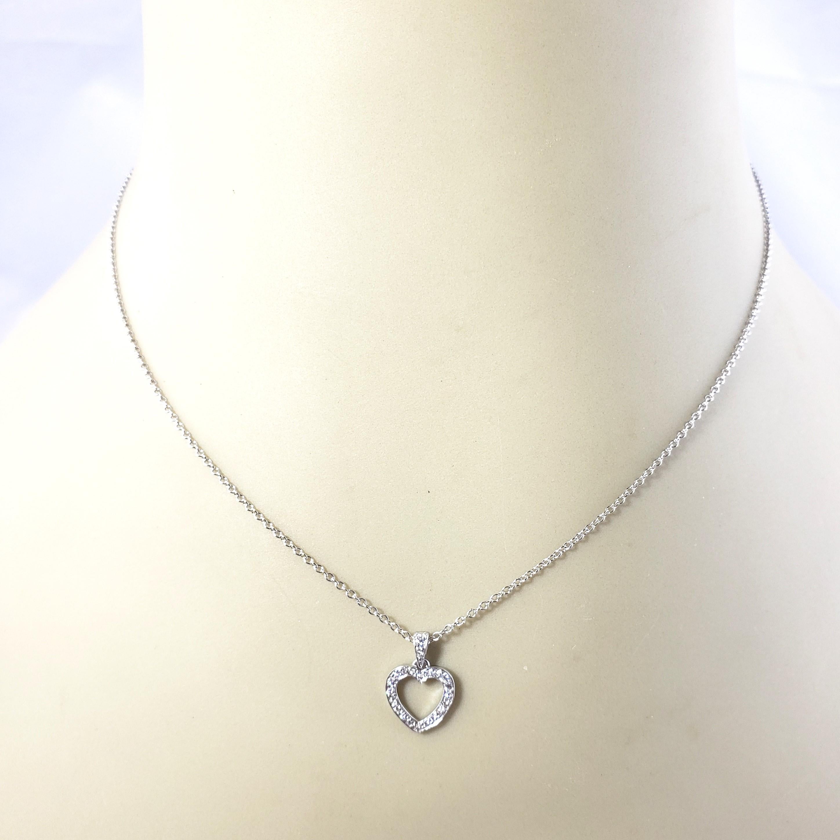 Tiffany & Co. Platinum Diamond Heart Pendant Necklace 4