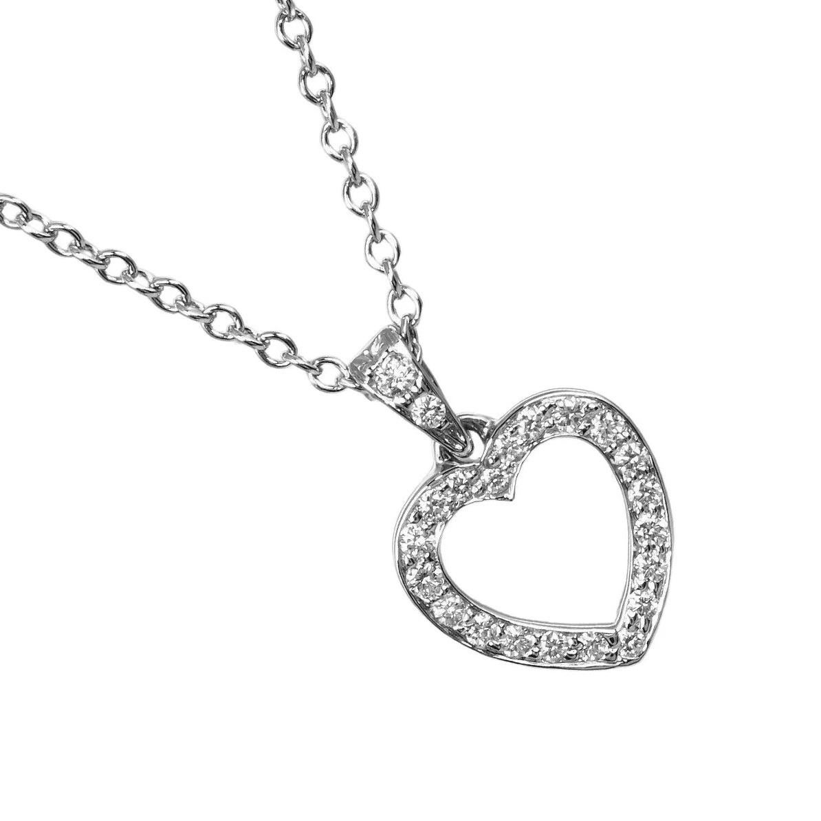 TIFFANY & Co. Platinum Diamond Heart Pendant Necklace 

Tiffany gets to the heart of the matter. Pendant with diamonds in platinum. Size small, on a 16