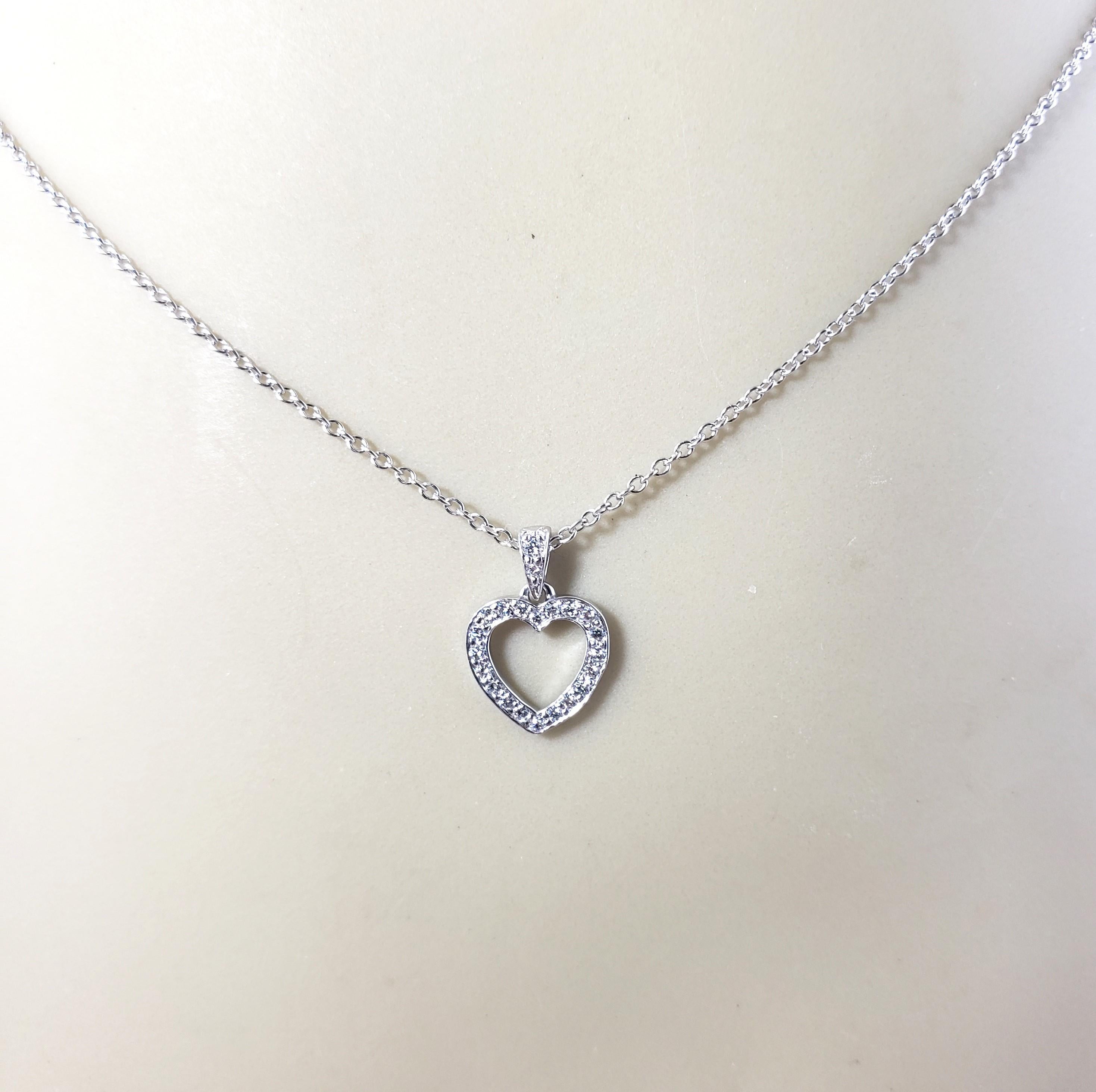 Tiffany & Co. Platinum Diamond Heart Pendant Necklace 3