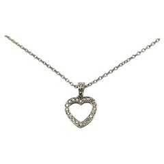 Tiffany & Co. Platinum Diamond Heart Pendant Necklace