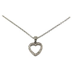 Vintage Tiffany 
Co. Platinum Diamond Heart Pendant Necklace