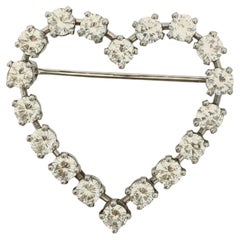 Tiffany & Co. Platinum Diamond Heart Pin/Brooch